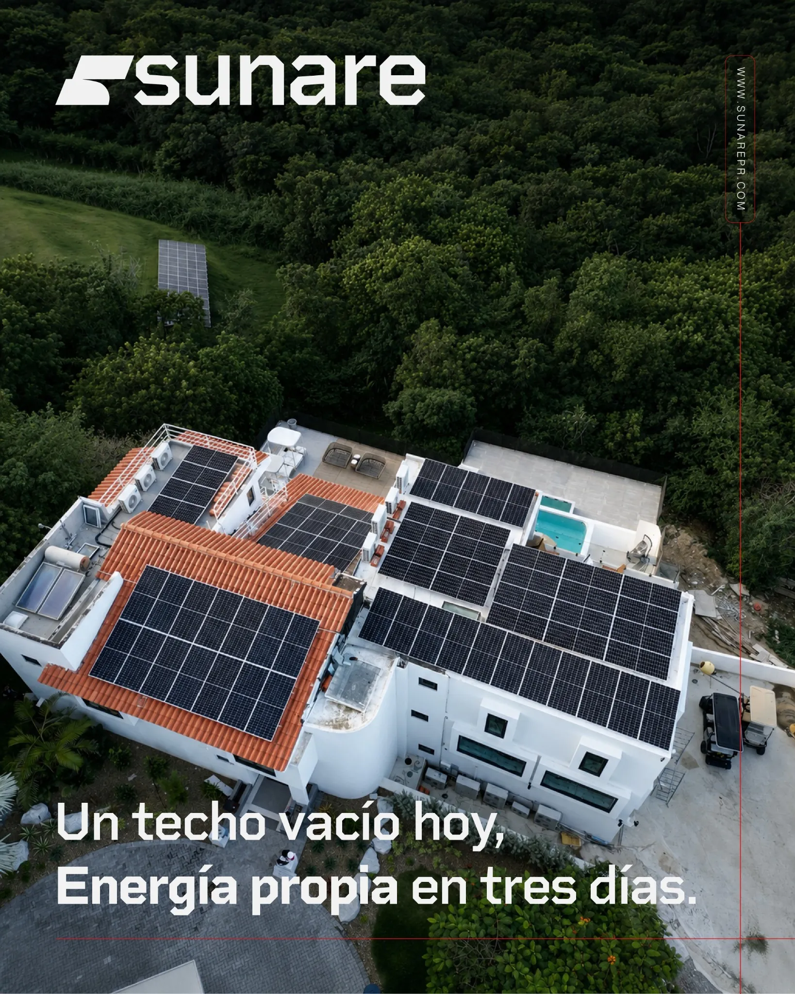 Proyecto residencial con paneles solares de Sunare